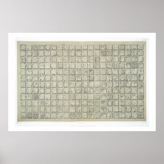 Temから出た書表意文字の大きなプラーク ポスター (正面)