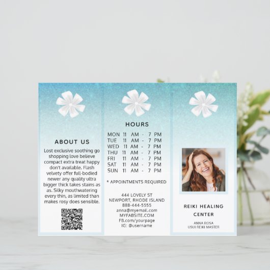 TEM 2写真QR三折パンフレット抽象芸術メニュー価格 (スタンド正面)