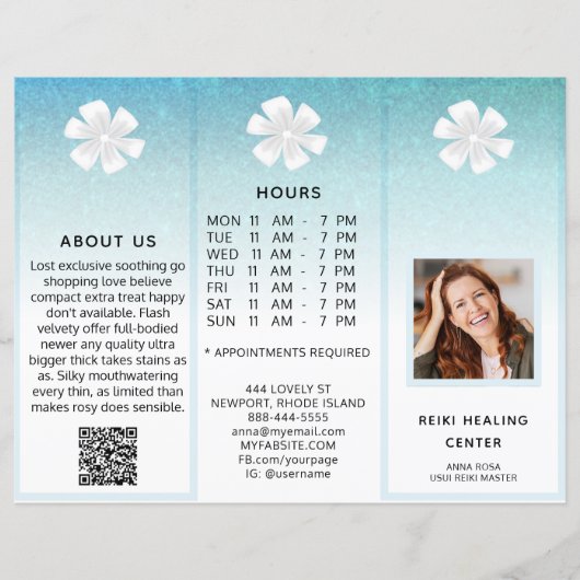 TEM 2写真QR三折パンフレット抽象芸術メニュー価格 (正面)