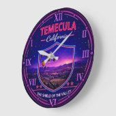 Temecula California Hot Air Balloon ラージ壁時計 (傾斜)