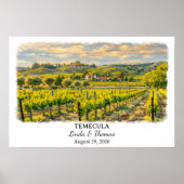 Temecula California Poster, Watercolor, Custom ポスター (正面)