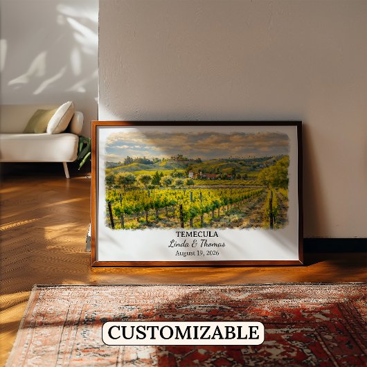 Temecula California Poster, Watercolor, Custom ポスター