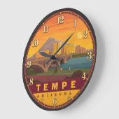 Tempe Arizona Sunset Bridge ラージ壁時計 (傾斜)