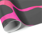 TempGiraffeホットピンクとブラックプリント ラッピングペーパー (ロールコーナー)