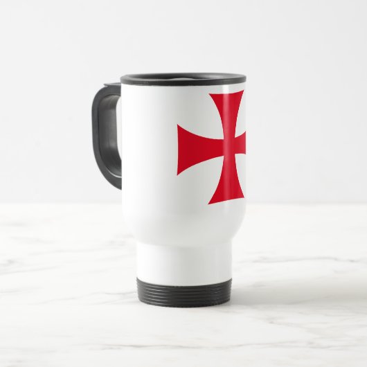 Templar Cross Crusader Travel Mug トラベルマグ (正面左)