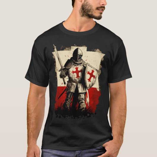Templar Cross Templar Knights Christians Tシャツ (正面)