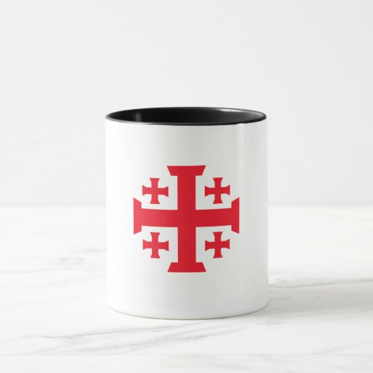 Templar Crusader Jerusalem Cross Coffee Mug マグカップ (中央)