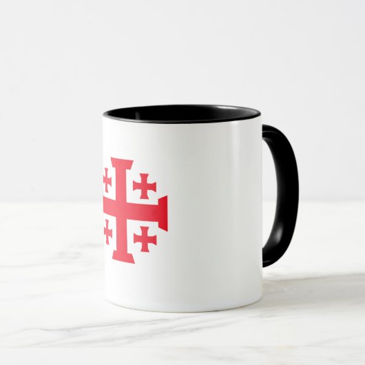 Templar Crusader Jerusalem Cross Coffee Mug マグカップ (正面右)