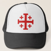 Templar Crusader Jerusalem Cross Trucker Hat キャップ (正面)