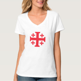 Templar Jerusalem Cross Women's V-Neck Tee Tシャツ