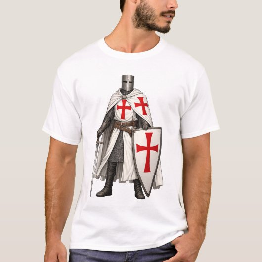 Templar Knight Crusader Men's Tee Shirt Tシャツ (正面)