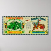 Templar Peas LabelGrand Rapids, MI ポスター (正面)