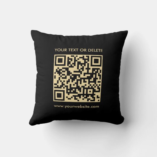 Template Black & Gold Elegant Promotional QR Code クッション (裏面)