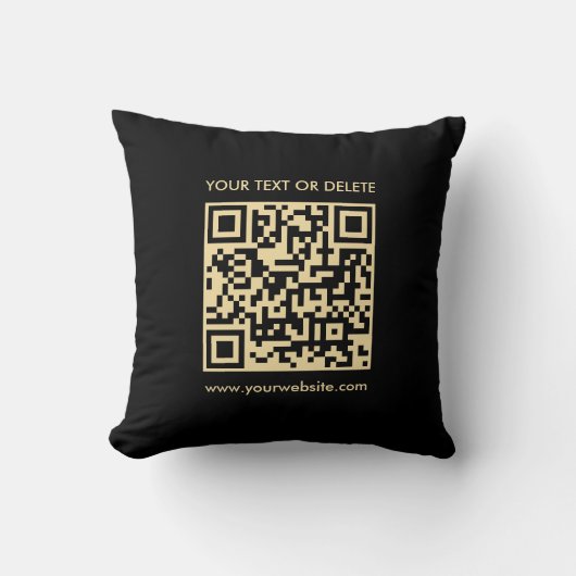 Template Black & Gold Elegant Promotional QR Code クッション (正面)