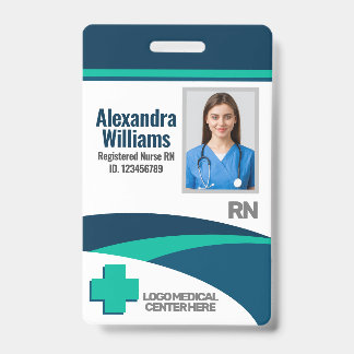Template Employee Photo Nurse ID バッジ