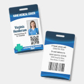 Template Employee Photo Nurse ID Badge バッジ (表裏)