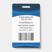 Template Employee Photo Nurse ID Badge バッジ (裏面)