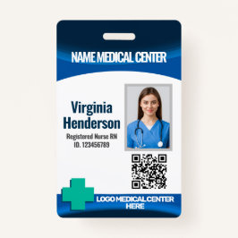 Template Employee Photo Nurse ID Badge バッジ