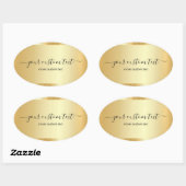 Template Gold Calligraphy Script Your Custom Text 楕円形シール (シート)