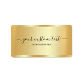 Template Gold Your Custom Text Hand Script Address ラベル (正面)
