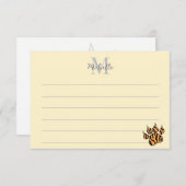 Template Lined Monogram Custom ノートカード (正面/裏面)