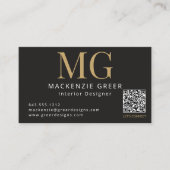 Template QR Code Modern Professional Monogram 名刺 (正面)