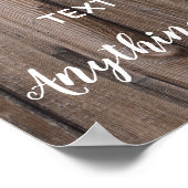 Template rustic wood cards and gifts wedding sign ポスター (角)