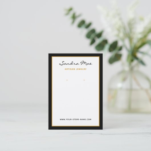 TEMPLATE Simple Earring Jewelry Display Card 名刺 (スタンド正面)