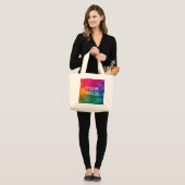 Template Tote Bags Your Image Photo Logo Here ラージトートバッグ (正面(モデル))