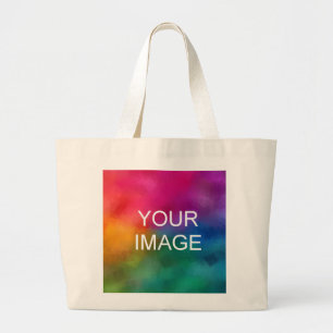 Template Tote Bags Your Image Photo Logo Here ラージトートバッグ
