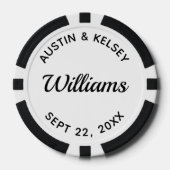 Template Wedding Favor Name and Date ポーカーチップ (正面)
