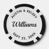 Template Wedding Favor Name and Date ポーカーチップ (裏面)