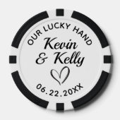 Template Wedding Favor Name Our Lucky Hand Cute ポーカーチップ (正面)