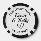 Template Wedding Favor Name Our Lucky Hand Cute ポーカーチップ (裏面)