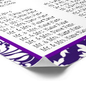 Template Wedding Seating Chart Purple Damask ポスター (角)