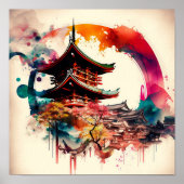 Temple Coloré Japon ポスター (正面)