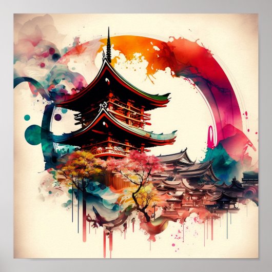 Temple Coloré Japon ポスター (正面)