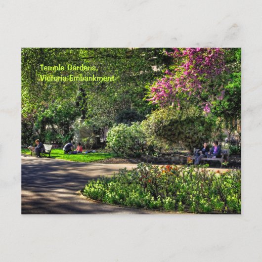 Temple Gardens, Victoria Embankment,ロンドン ポストカード (正面)