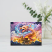 Temple Grace – Chinese Airbrush Dragon in Pink and ポストカード (スタンド正面)
