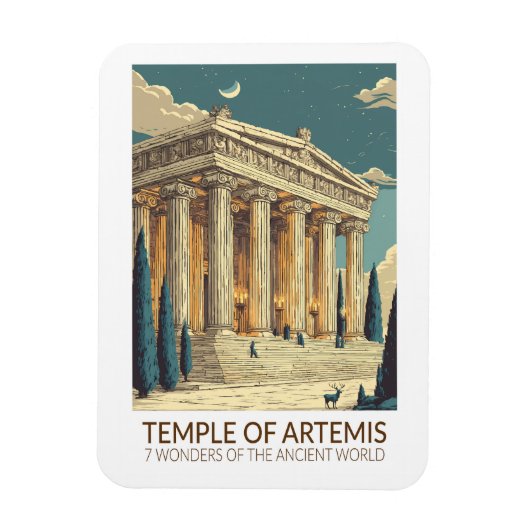 Temple of Artemis Seven Wonders of the World Art マグネット (縦)