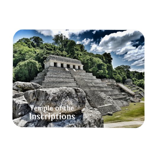 Temple of Inscriptions，チアパス，メキシコ マグネット (横)