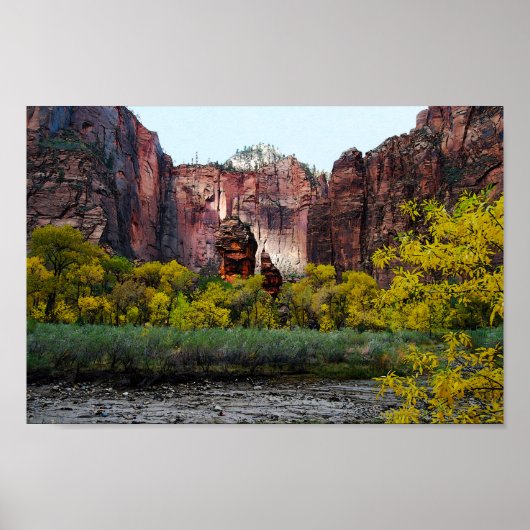 Temple of Sinawa, Zion in Utah, 12x8 ポスター (正面)