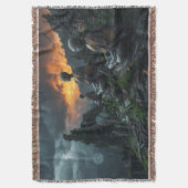 Temple of the Last AI Monks: Futuristic Sci Fi  スローブランケット (正面縦)