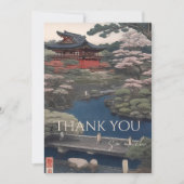Temple on the river - Japan サンキューカード (正面)