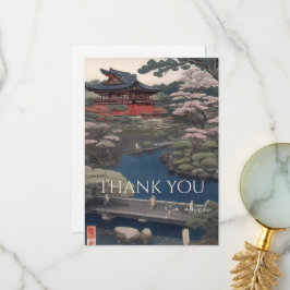 Temple on the river - Japan サンキューカード