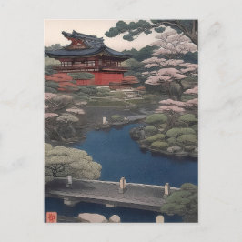 Temple on the river - Japan ポストカード
