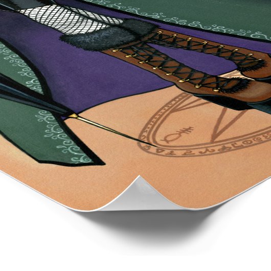 Temple Victorian Steampunk Time Traveler Angel ポスター (角)