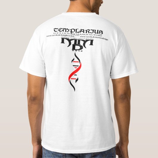 Templerkreuz mit Abzeichen  Tシャツ (裏面)