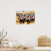 Templerreiterei im Angriff ポスター (キッチン)