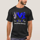 Temporal Arteritis Awareness Peace Love Hope Blue  Tシャツ (正面)